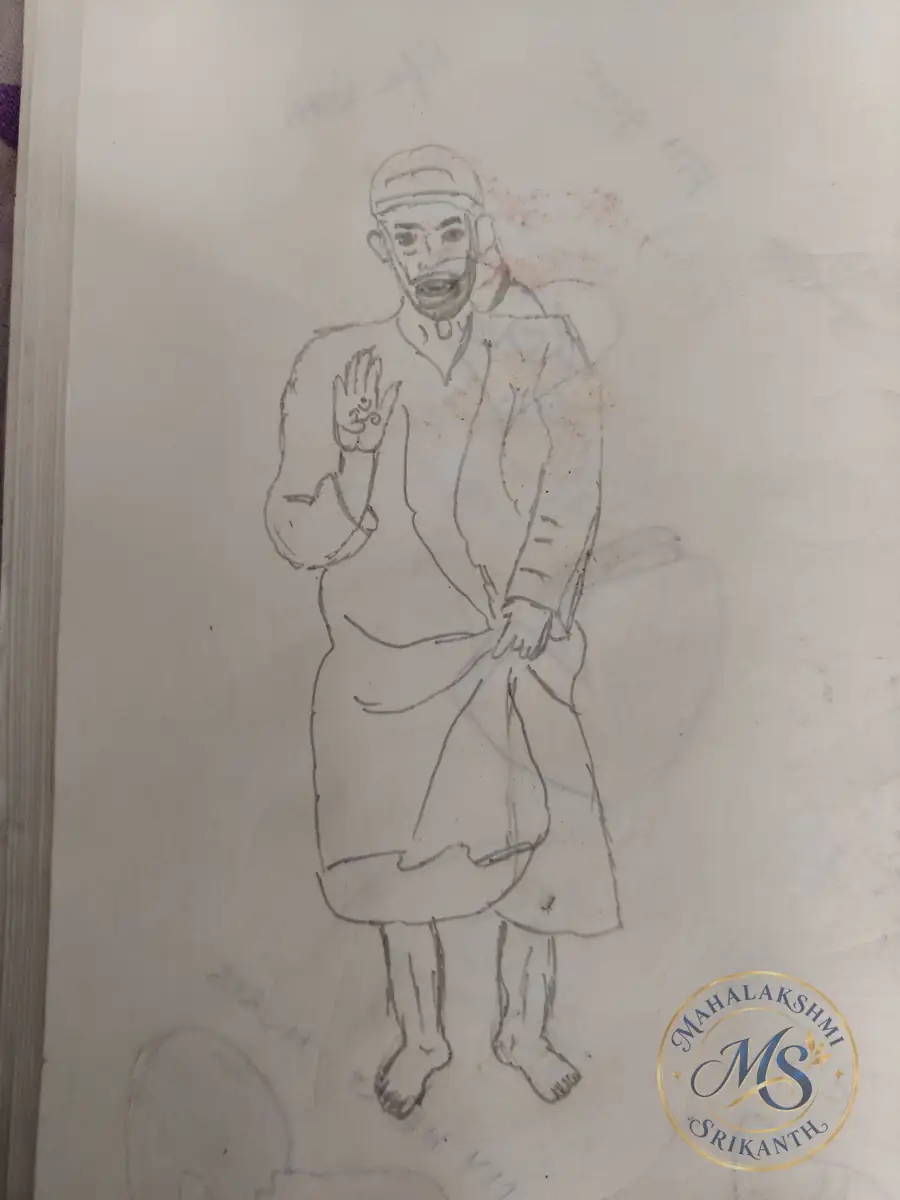 Sai Baba Sketch — drawing by Mahalakshmi Srikanth