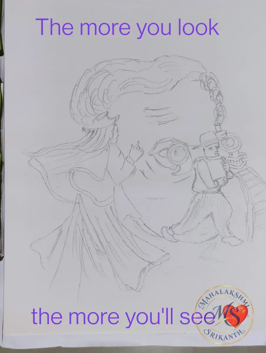 Optical Illusion Face Sketch — drawing by Mahalakshmi Srikanth