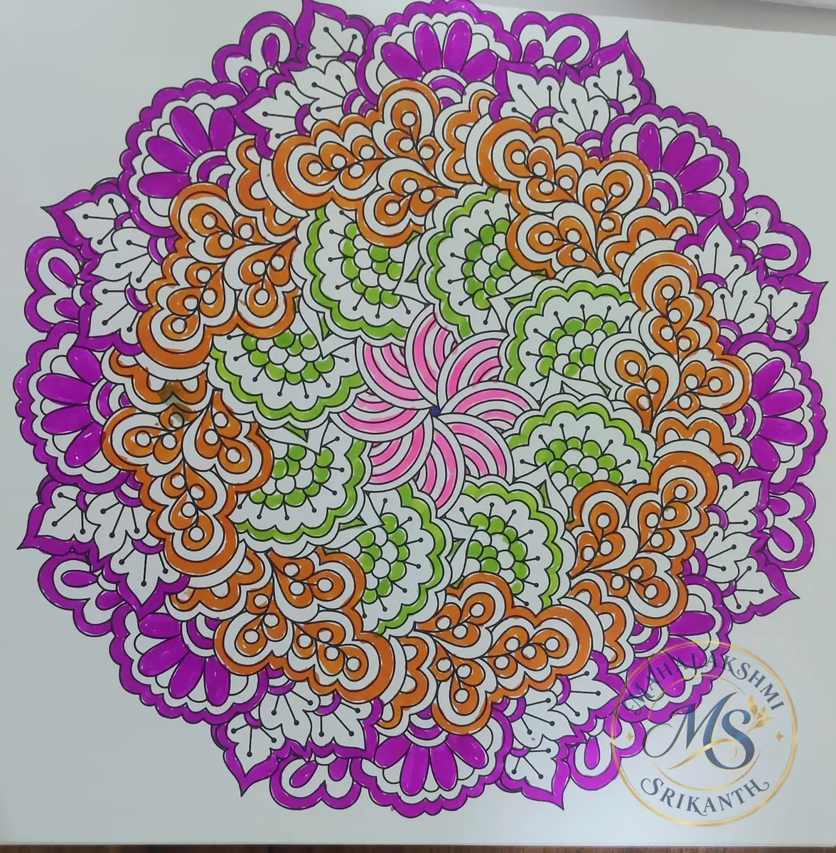 Orange And Purple Mandala — mandala by Mahalakshmi Srikanth