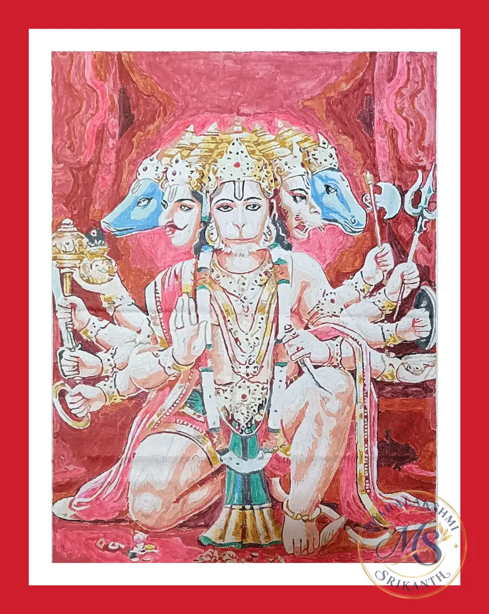 Panchamukhi Hanuman Painting — painting by Mahalakshmi Srikanth