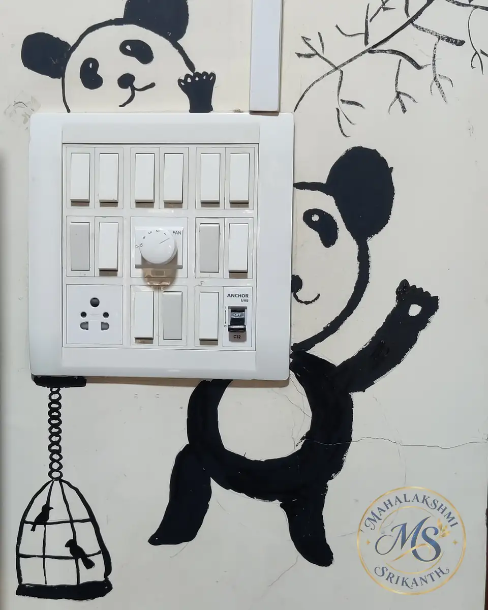 Panda Switchboard Wall Art — painting by Mahalakshmi Srikanth