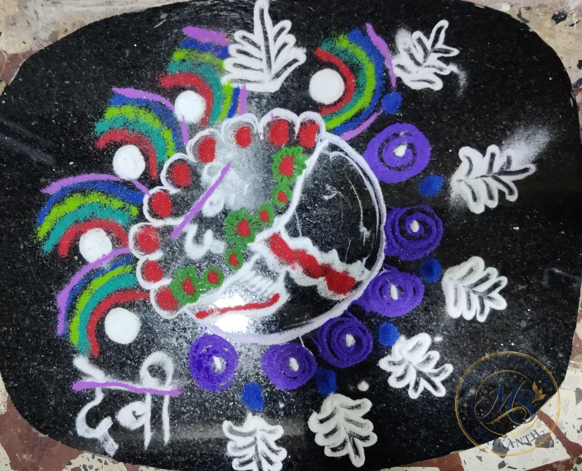 Peacock Feather Rangoli Plate — rangoli by Mahalakshmi Srikanth