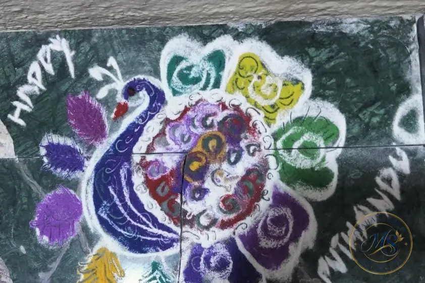 Peacock Feather Rangoli — rangoli by Mahalakshmi Srikanth