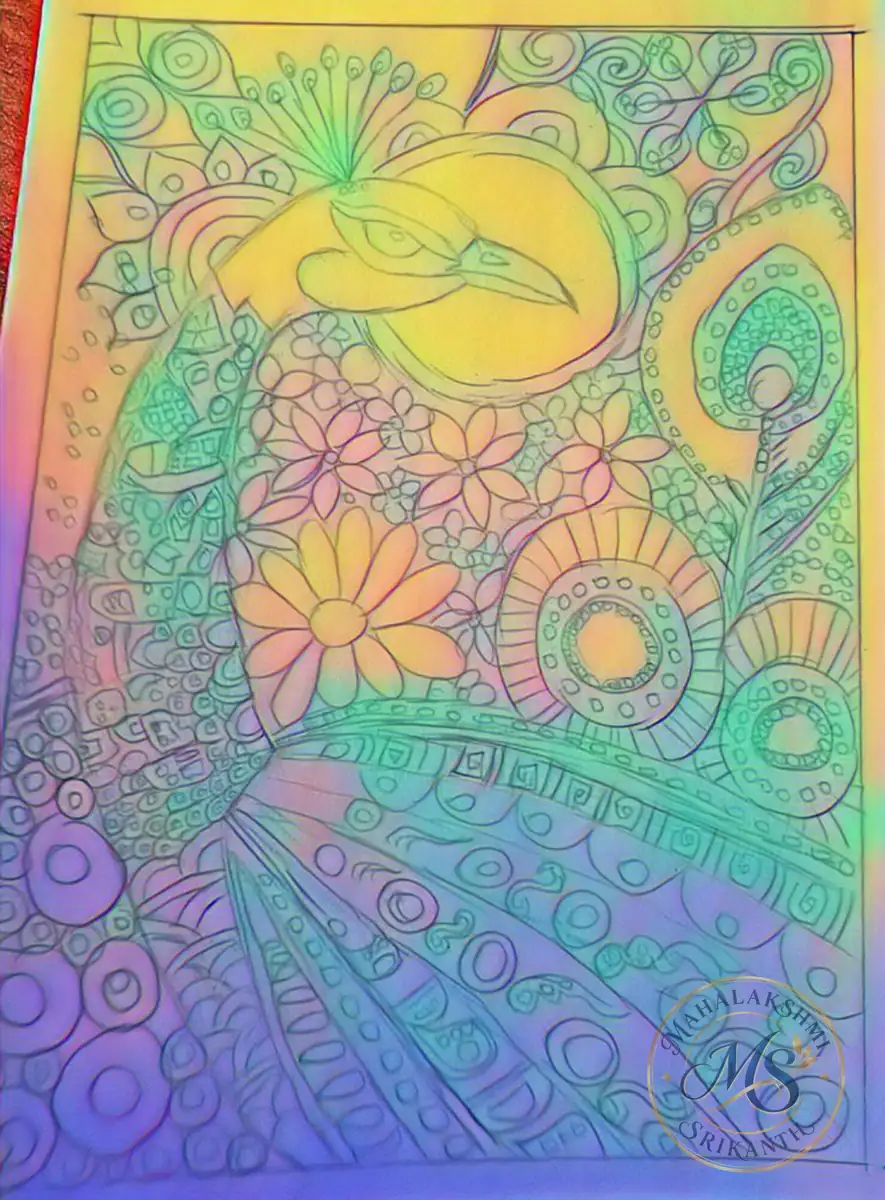 Peacock Zentangle Doodle — drawing by Mahalakshmi Srikanth