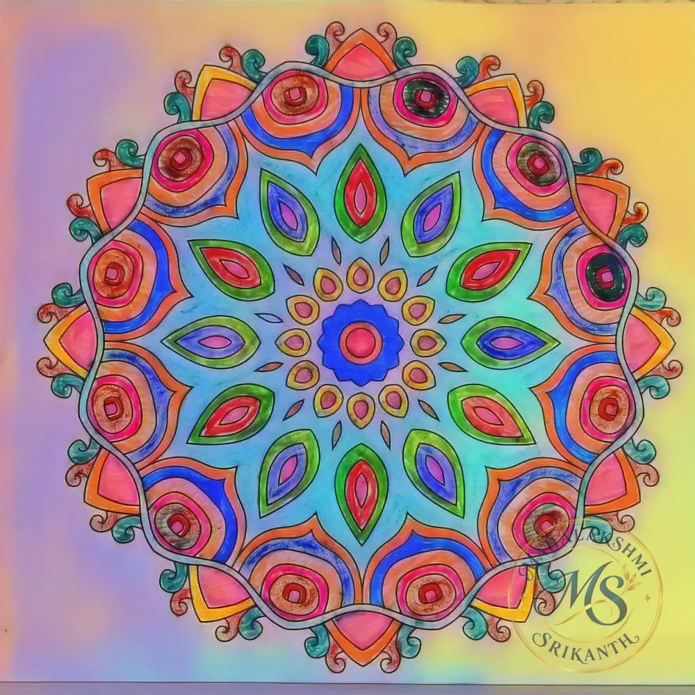 Pink And Blue Mandala — mandala by Mahalakshmi Srikanth