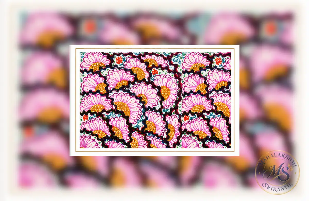 Pink Fan Flowers Pattern — drawing by Mahalakshmi Srikanth