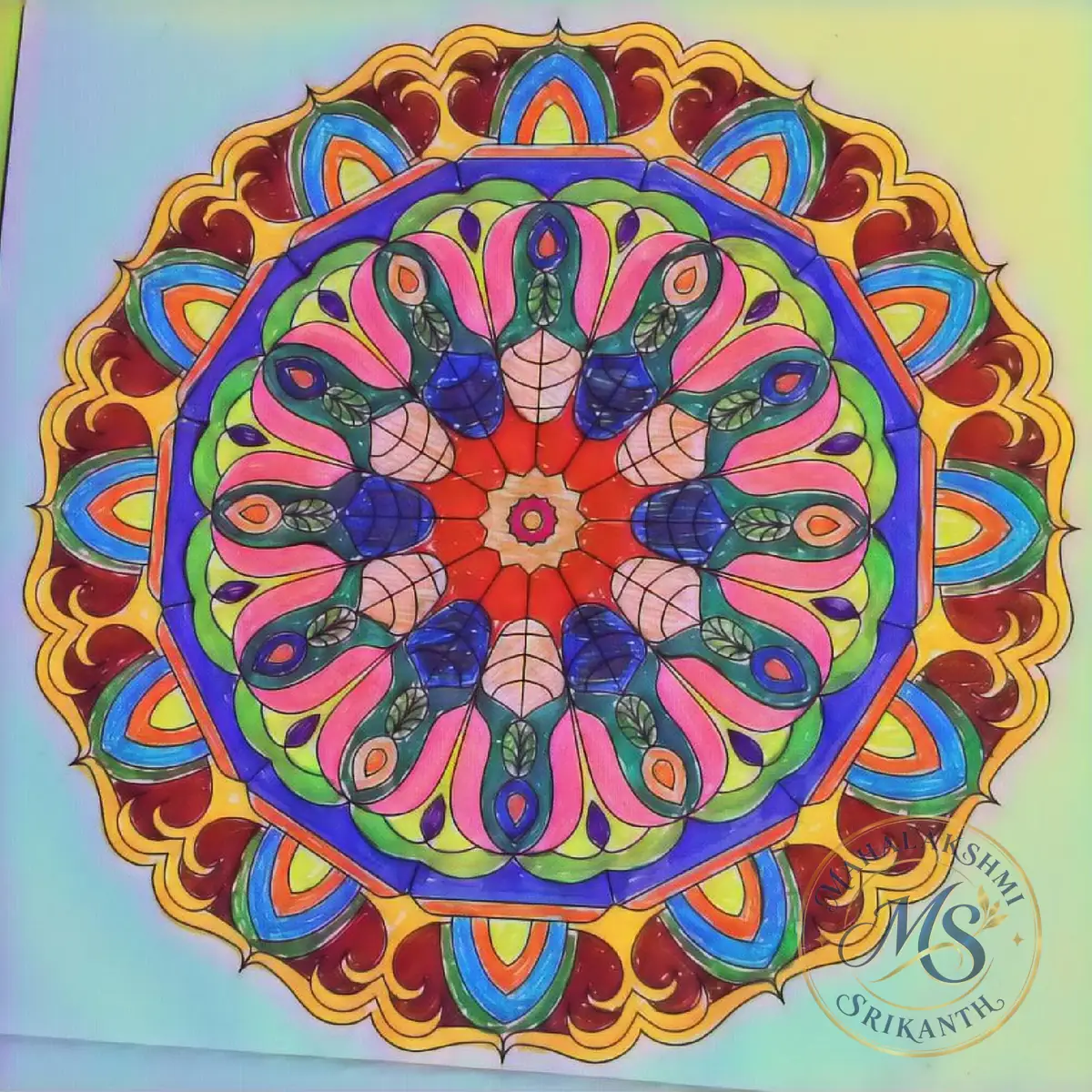 Pink Petal Rainbow Mandala — mandala by Mahalakshmi Srikanth