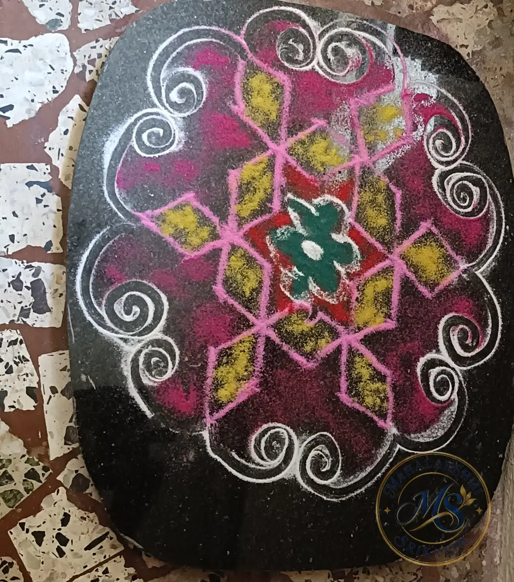 Pink Star Rangoli — rangoli by Mahalakshmi Srikanth