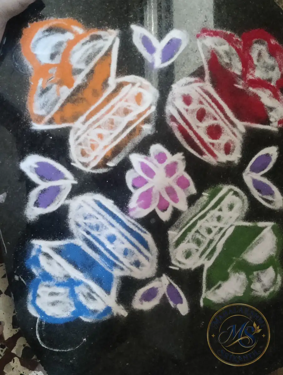 Pongal Kolam — rangoli by Mahalakshmi Srikanth