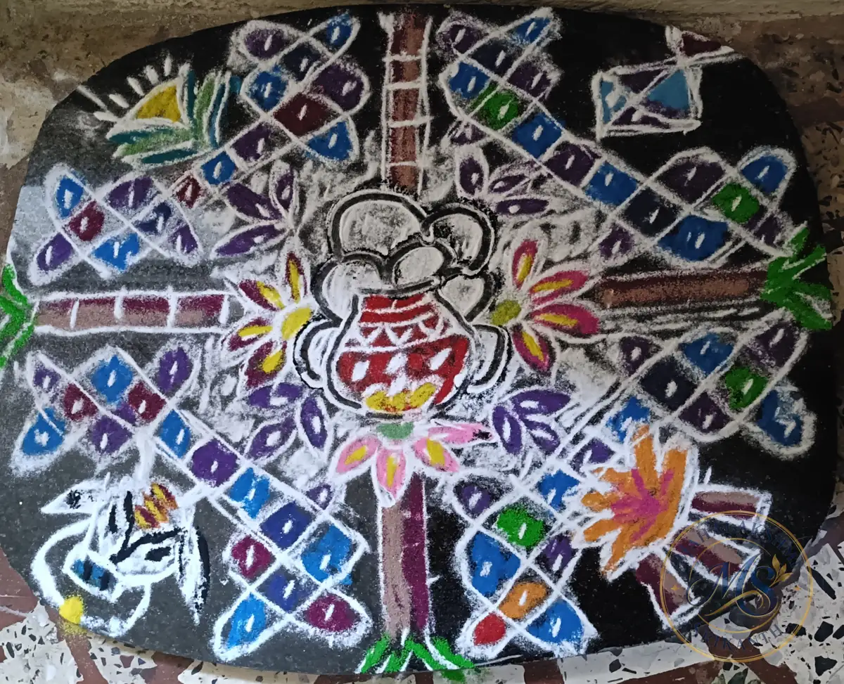 Pongal Kolam — rangoli by Mahalakshmi Srikanth