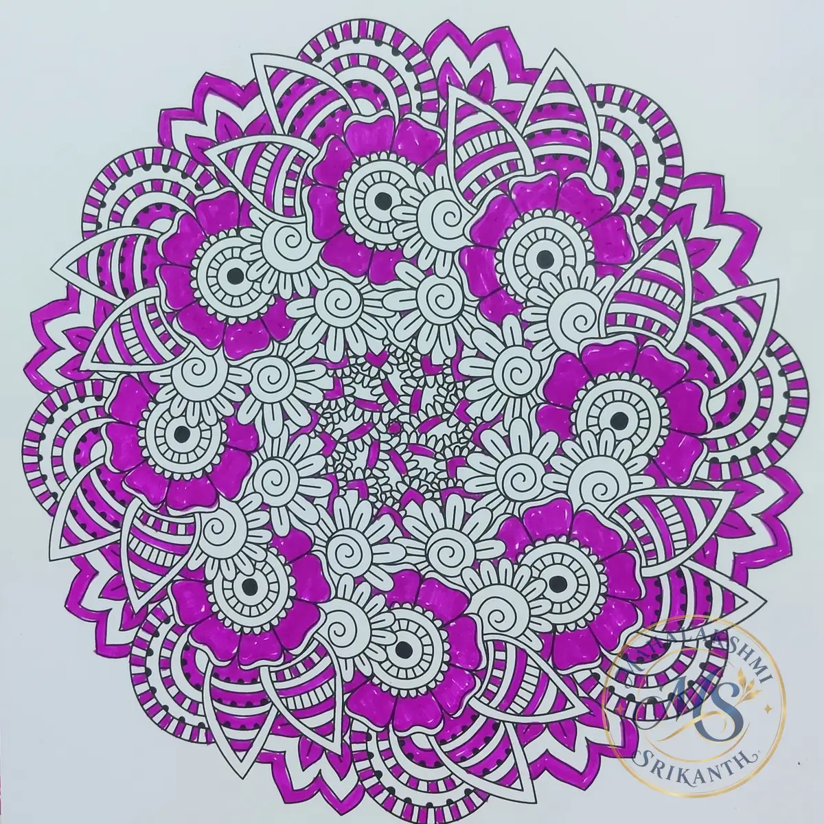 Purple Floral Mandala — mandala by Mahalakshmi Srikanth