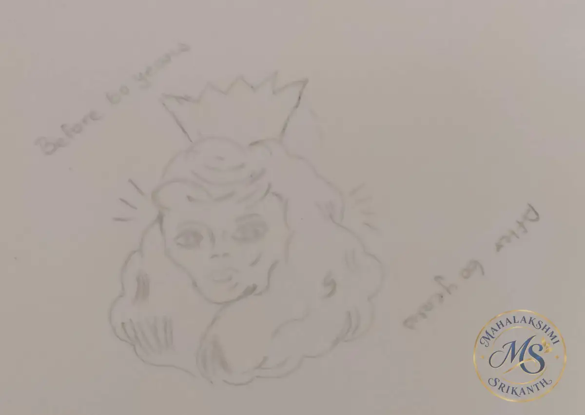 Queen Before And After Sketch — drawing by Mahalakshmi Srikanth
