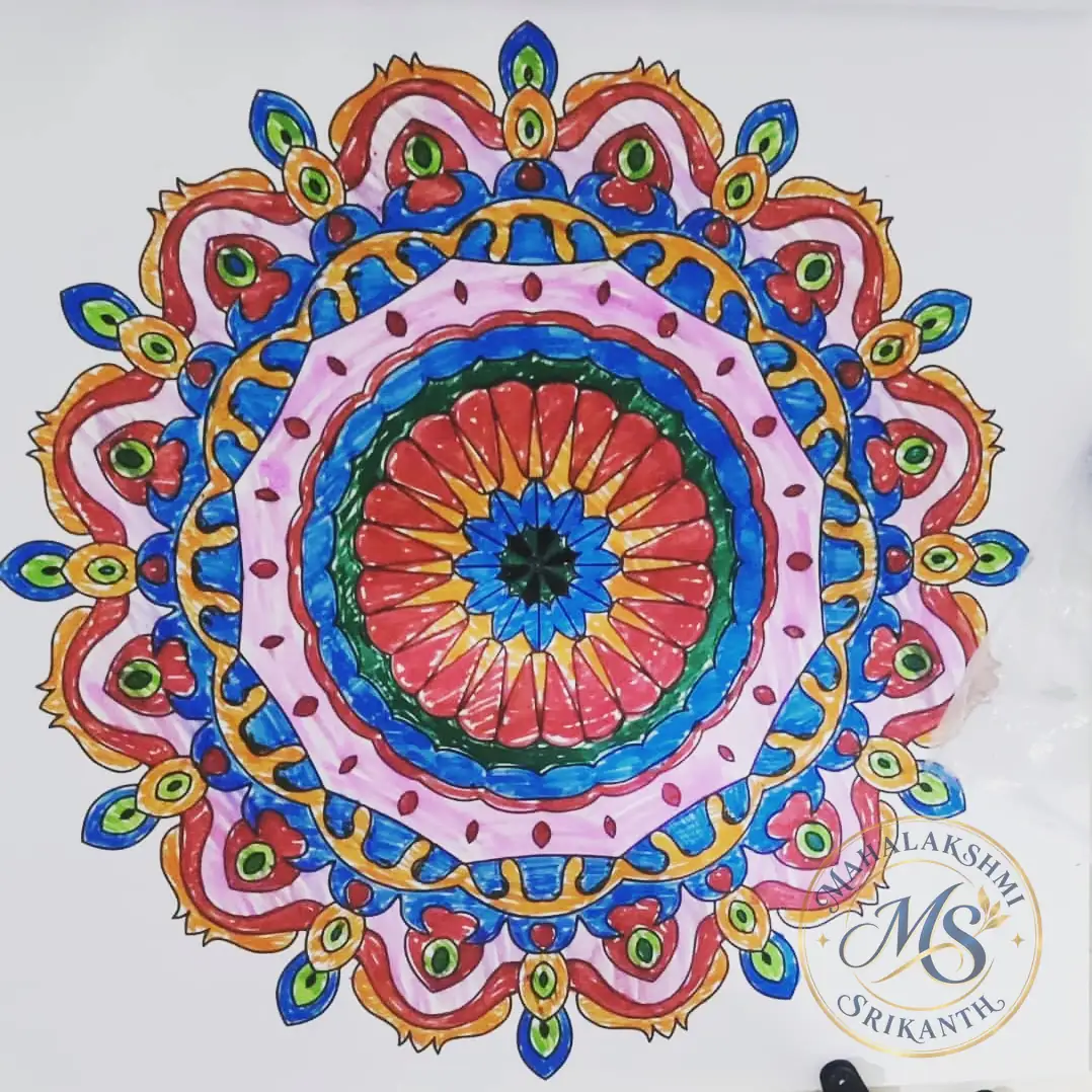 Red And Blue Mandala — mandala by Mahalakshmi Srikanth