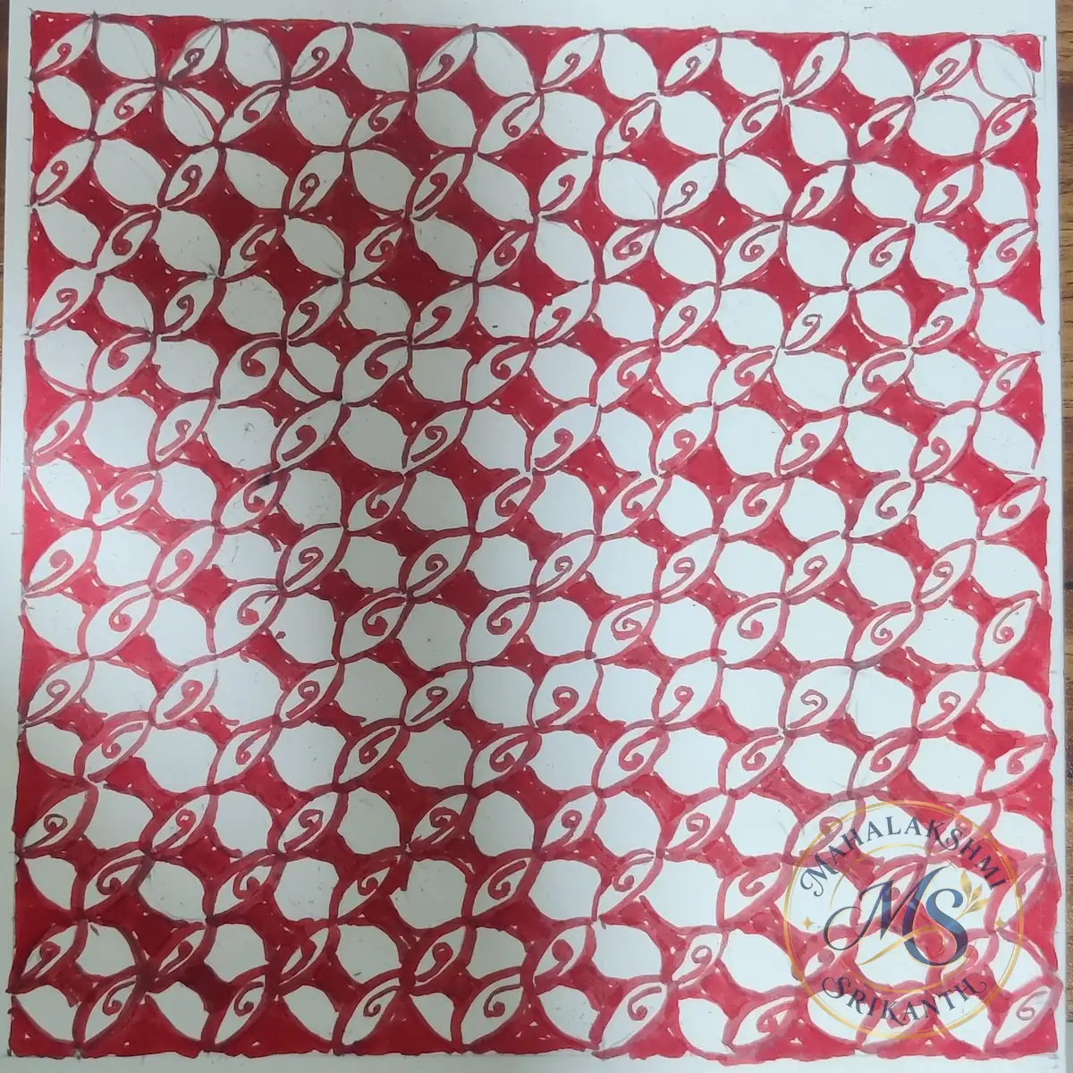 Red Interlocking Pattern — drawing by Mahalakshmi Srikanth