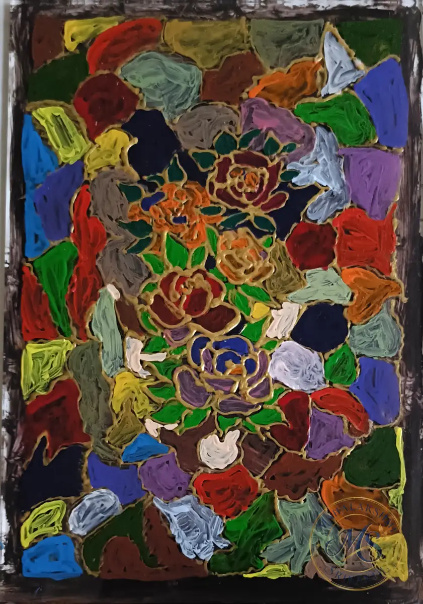 Roses Stained Glass Style — painting by Mahalakshmi Srikanth