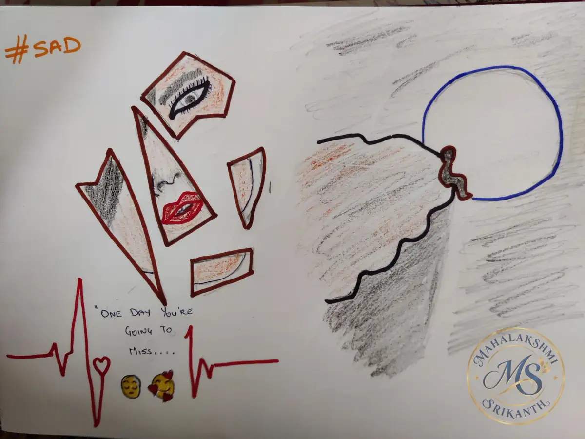 Sad Broken Heart Doodle — drawing by Mahalakshmi Srikanth