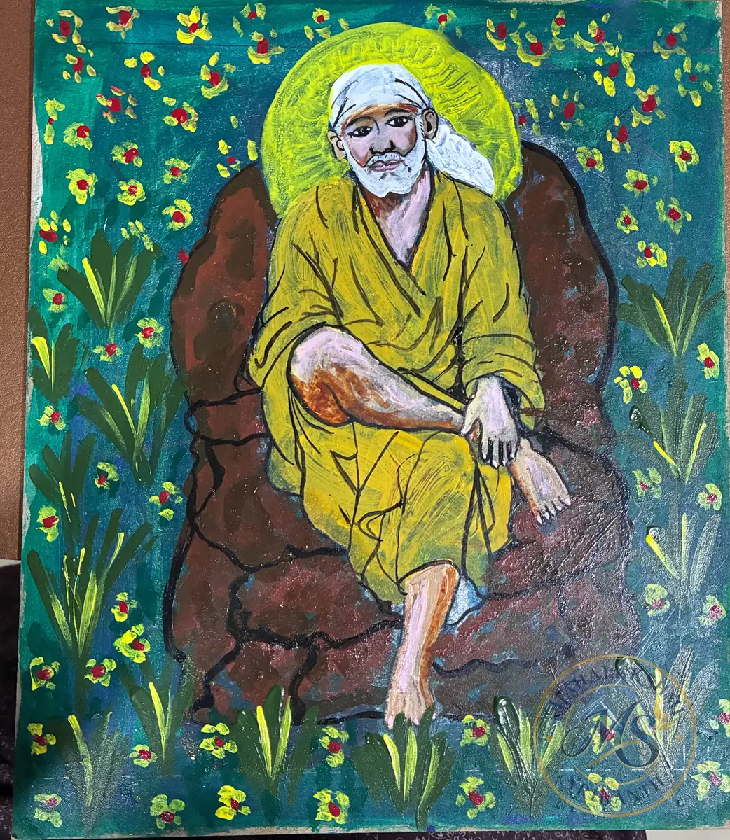 Saibaba on Canvas — painting by Mahalakshmi Srikanth