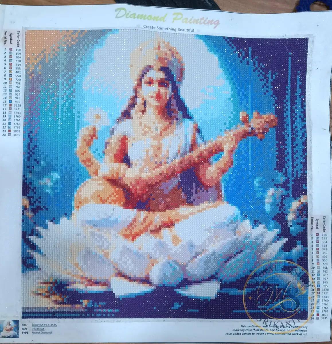 Saraswati Diamond Painting — painting by Mahalakshmi Srikanth