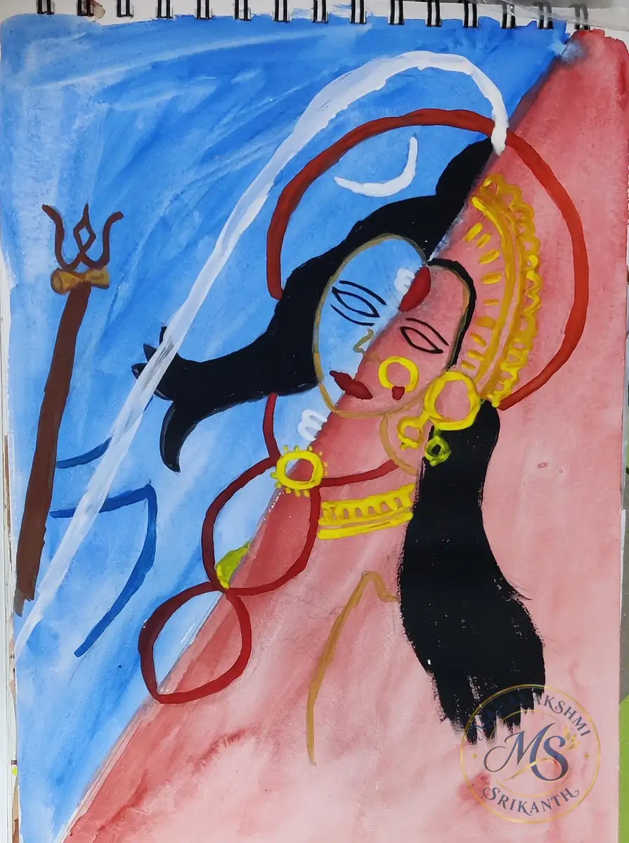 Ardhanarishvara — painting by Mahalakshmi Srikanth