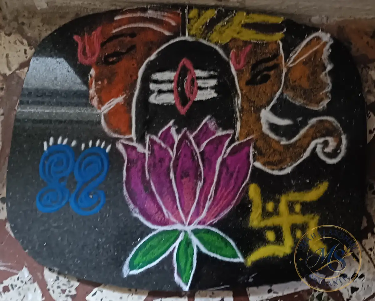 Shivling Ganesha Lotus Rangoli — rangoli by Mahalakshmi Srikanth