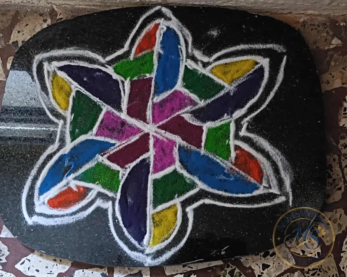 Six Point Star Rangoli — rangoli by Mahalakshmi Srikanth