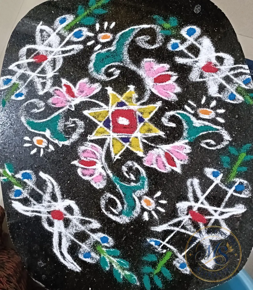 Star And Lotus Rangoli — rangoli by Mahalakshmi Srikanth