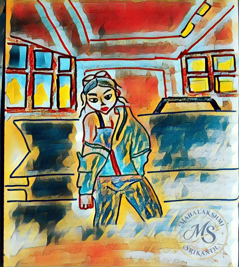 Stylish Girl In Room — painting by Mahalakshmi Srikanth