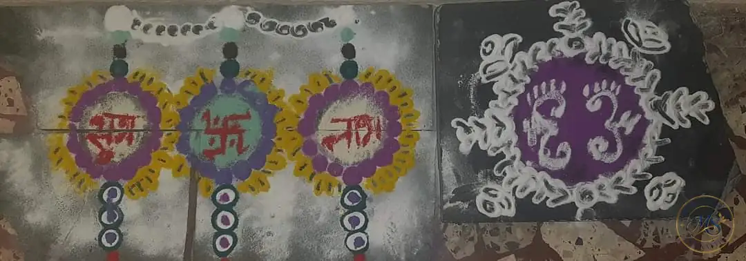 Swastik And Shubh Labh Rangoli — rangoli by Mahalakshmi Srikanth