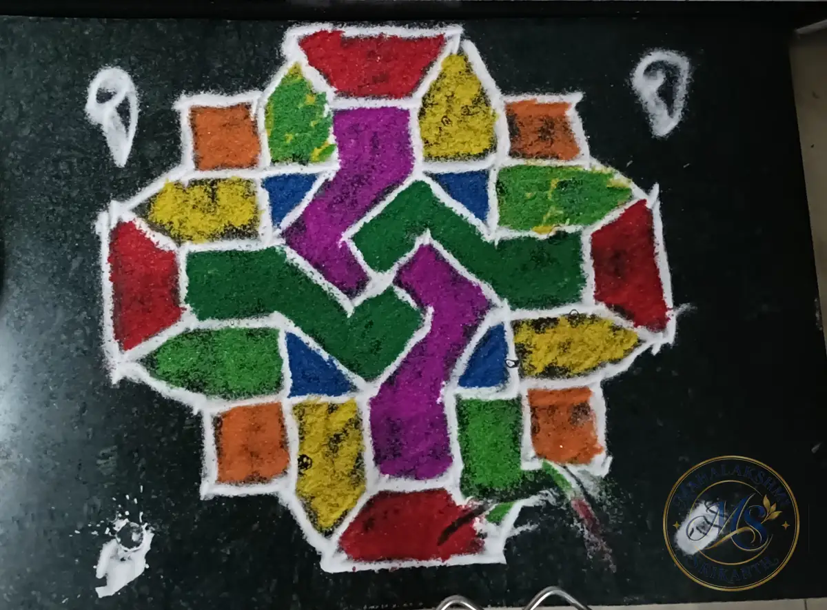 Swastik Geometric Rangoli — rangoli by Mahalakshmi Srikanth