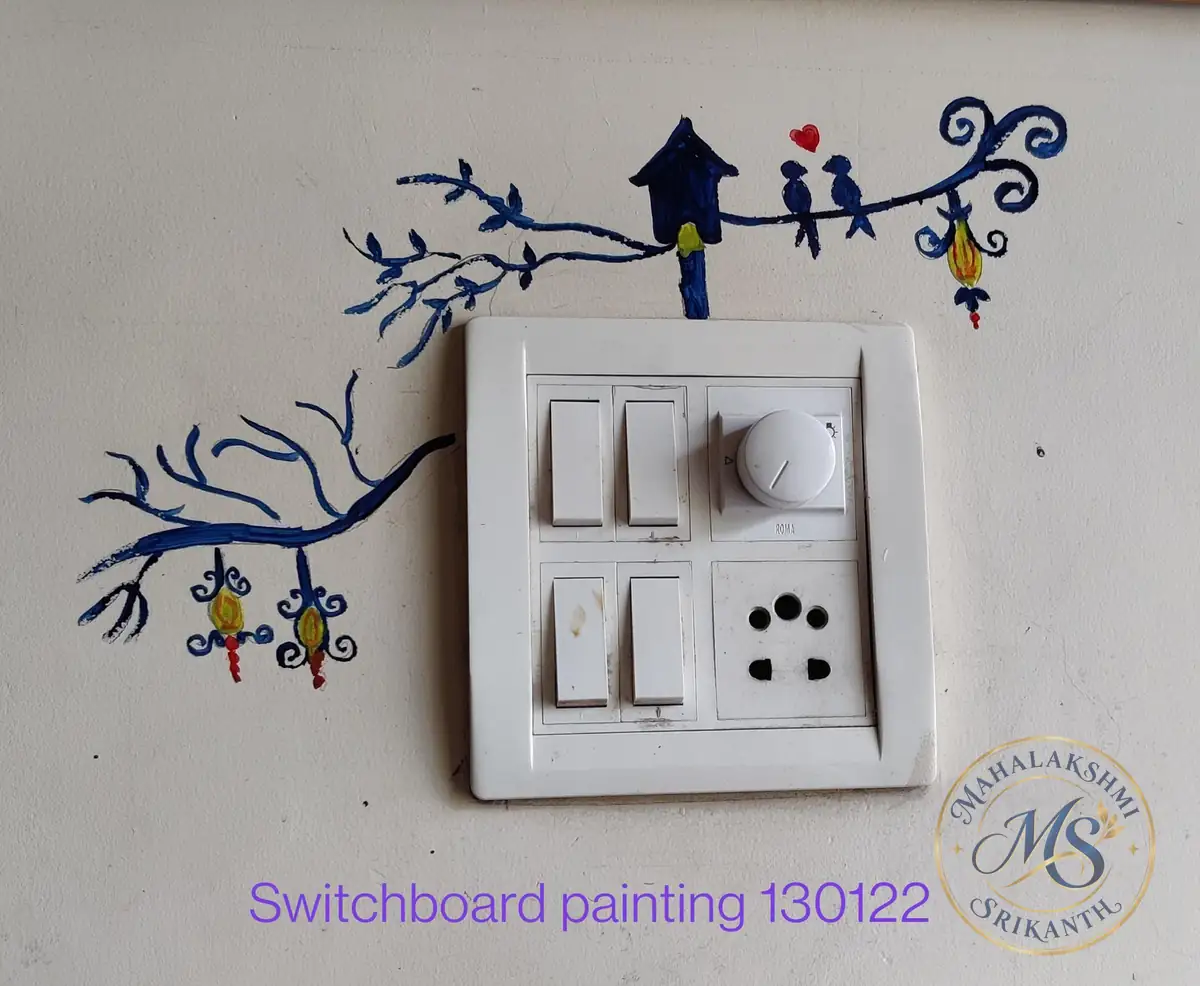 Switchboard Birds And Branches — painting by Mahalakshmi Srikanth