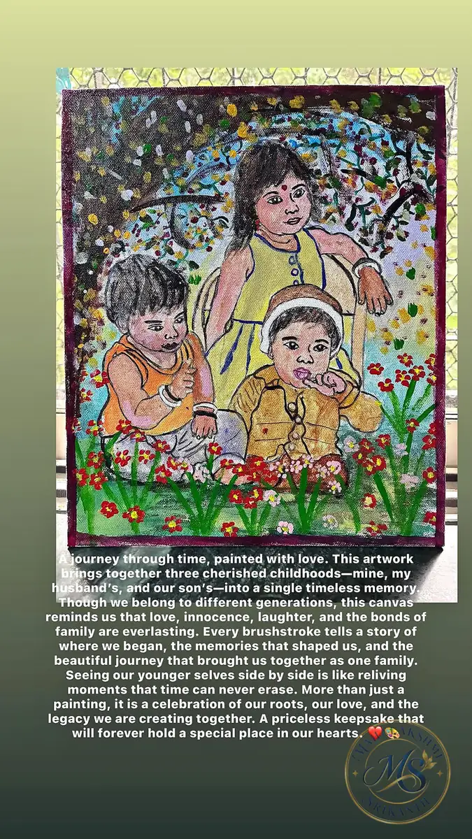 Three Childhoods Family Painting — painting by Mahalakshmi Srikanth