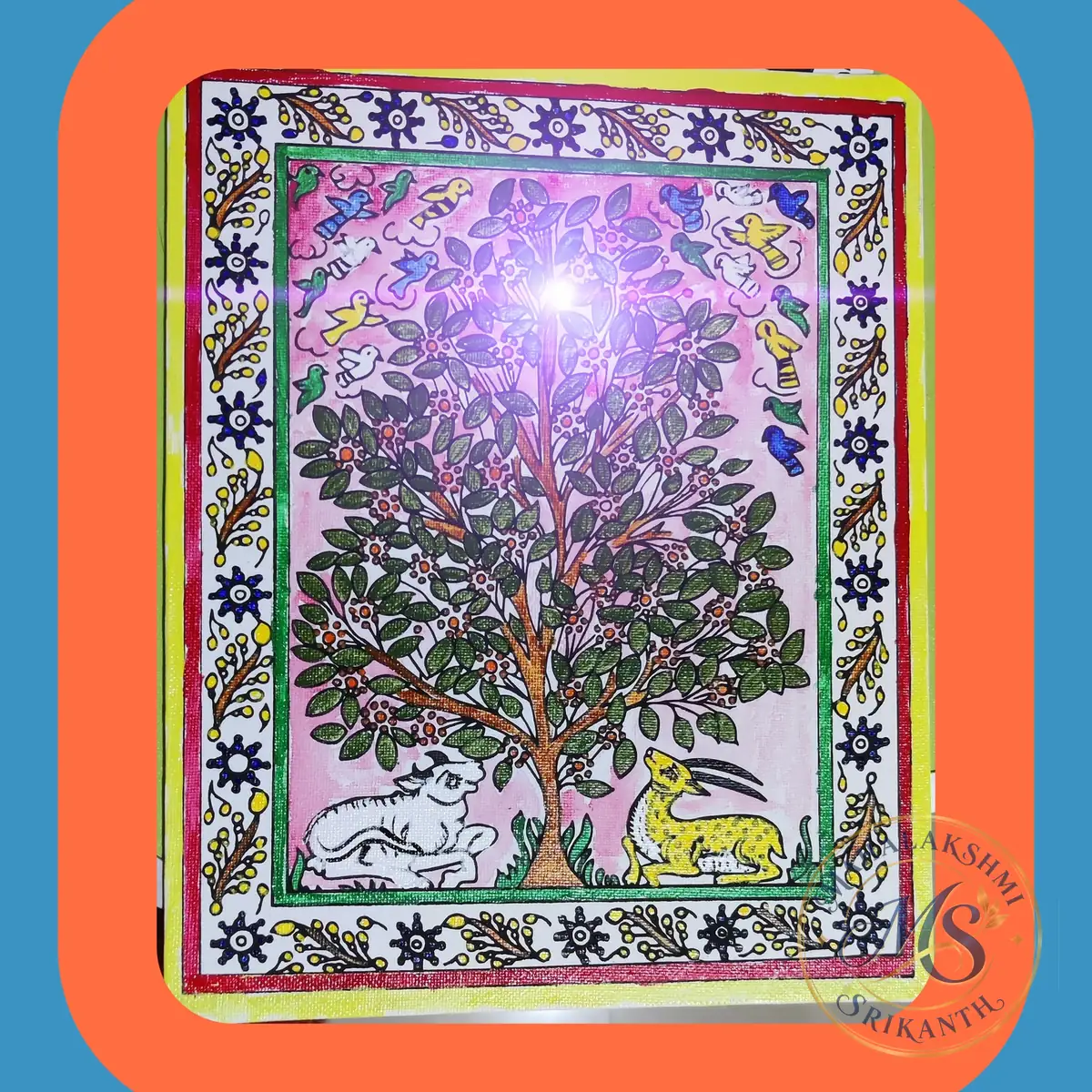 Tree Of Life With Deer Pichwai — painting by Mahalakshmi Srikanth