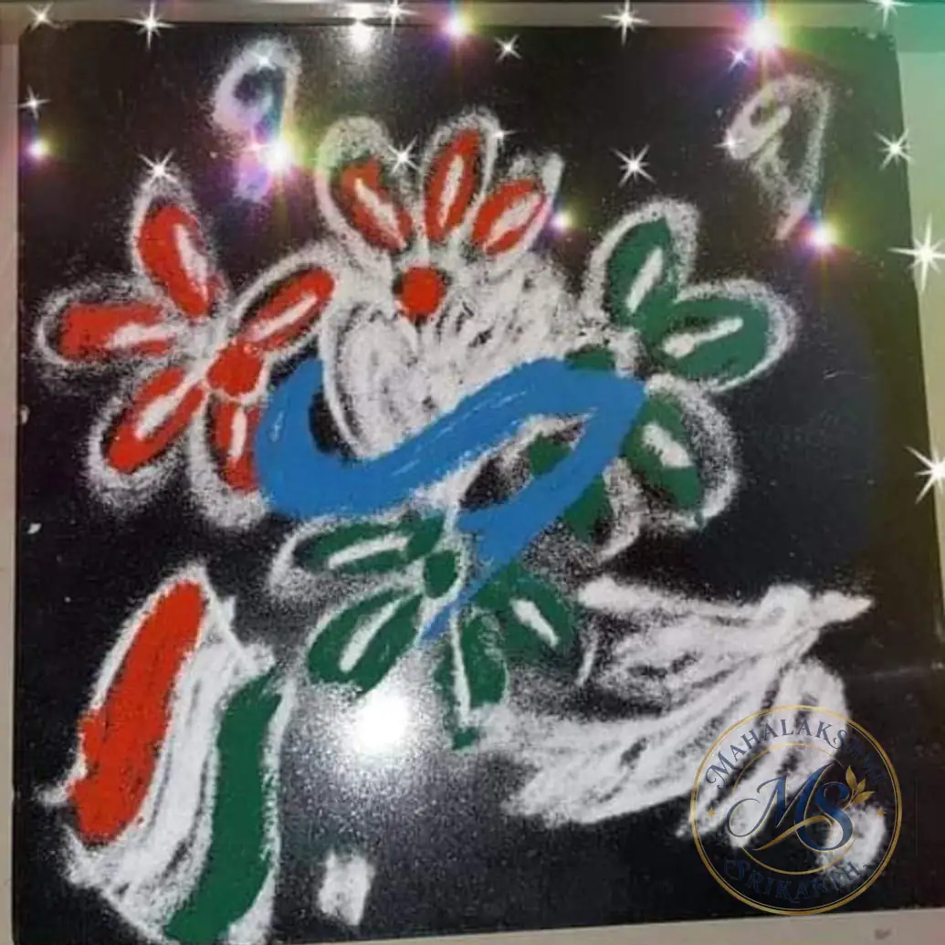 Tricolor Flower Rangoli — rangoli by Mahalakshmi Srikanth
