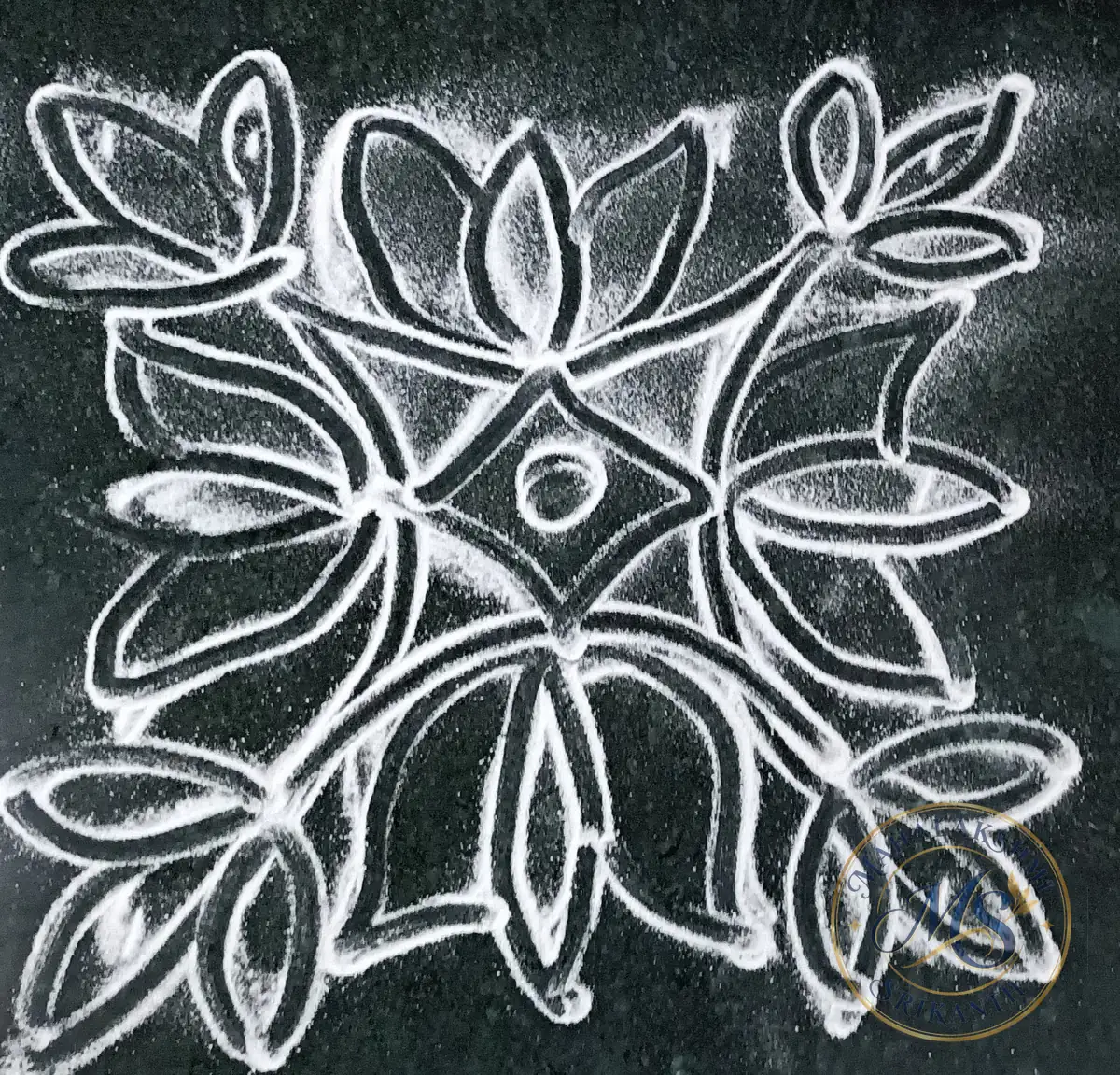 White Lotus Kolam — rangoli by Mahalakshmi Srikanth
