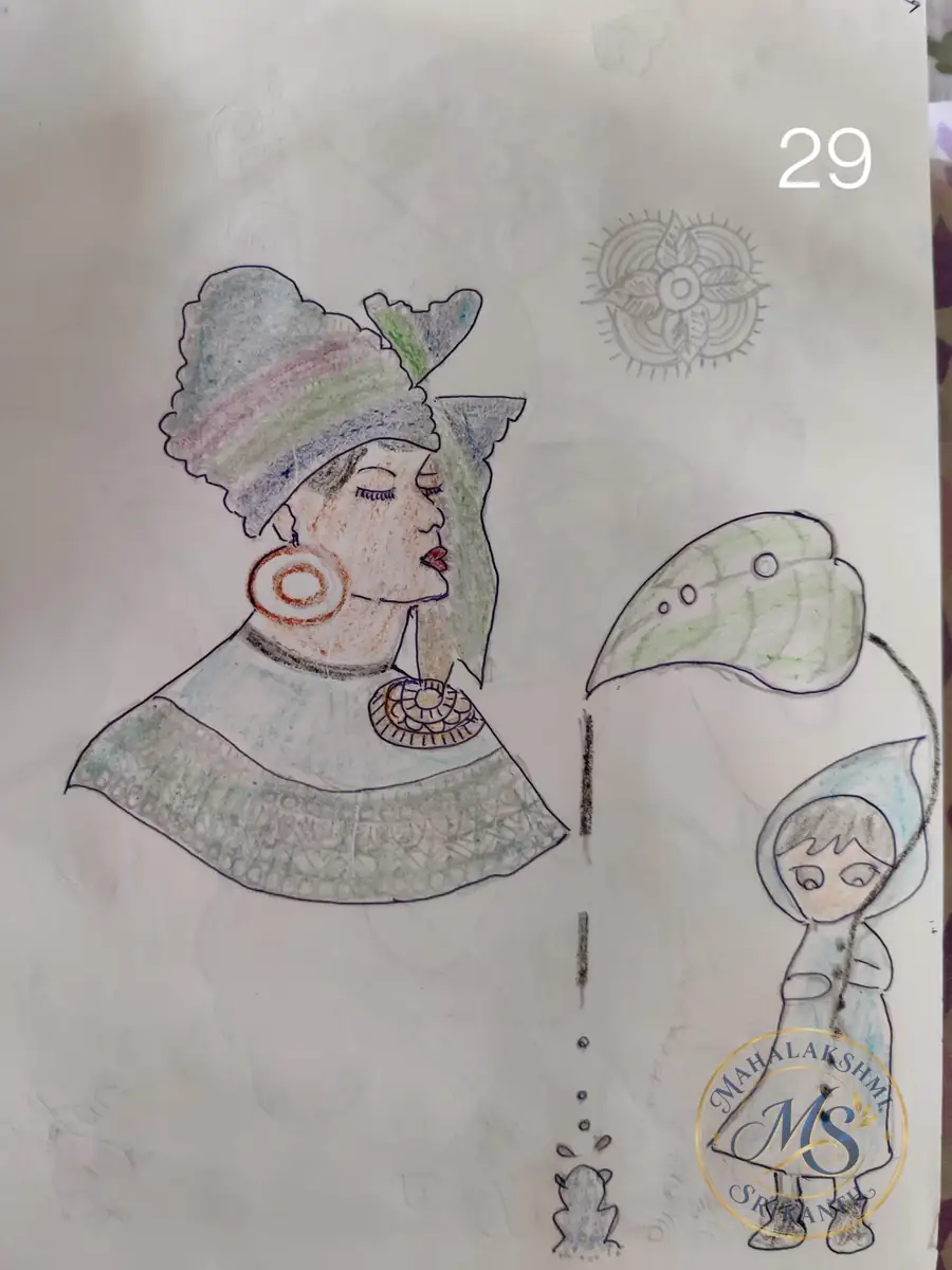 Woman And Child Drawing — drawing by Mahalakshmi Srikanth