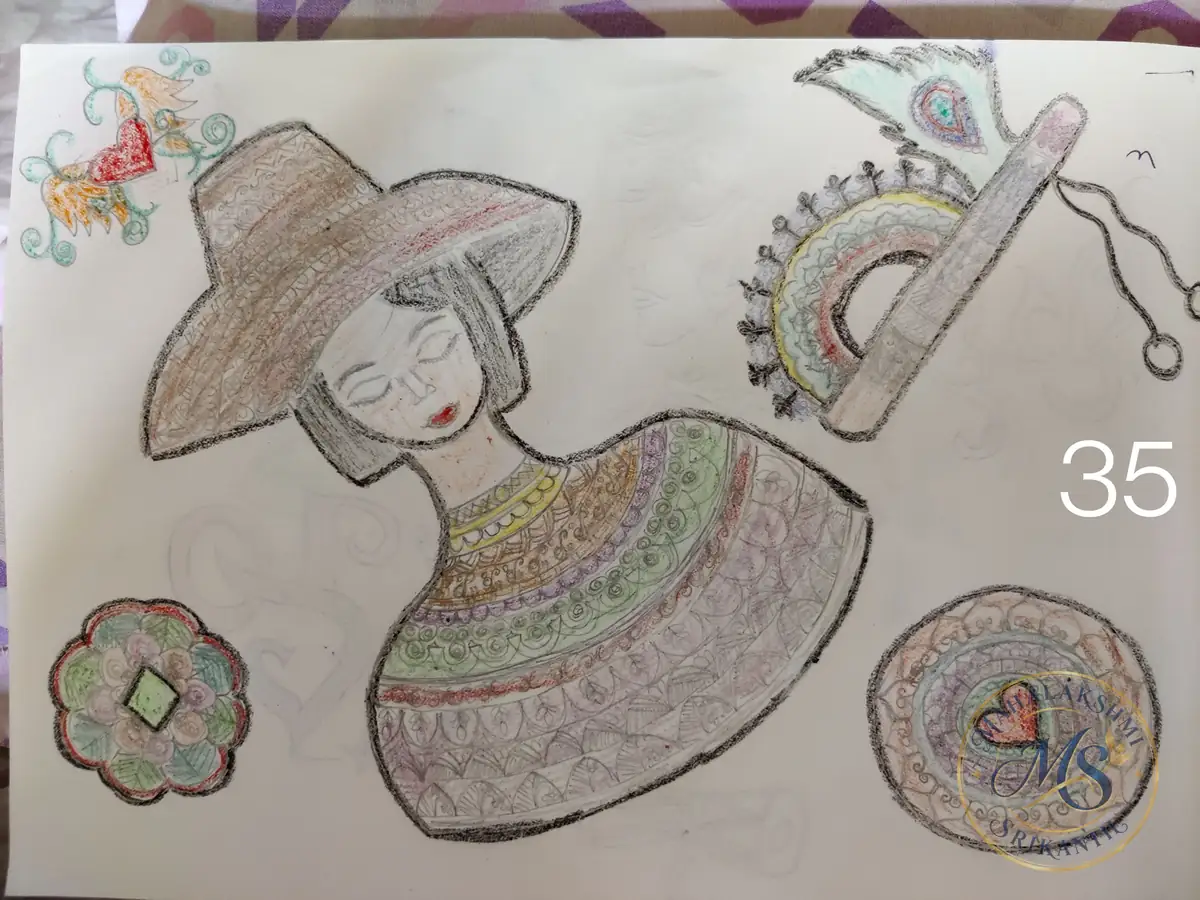 Woman In Hat Drawing — drawing by Mahalakshmi Srikanth
