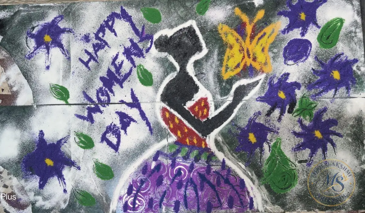 Womens Day Rangoli — rangoli by Mahalakshmi Srikanth