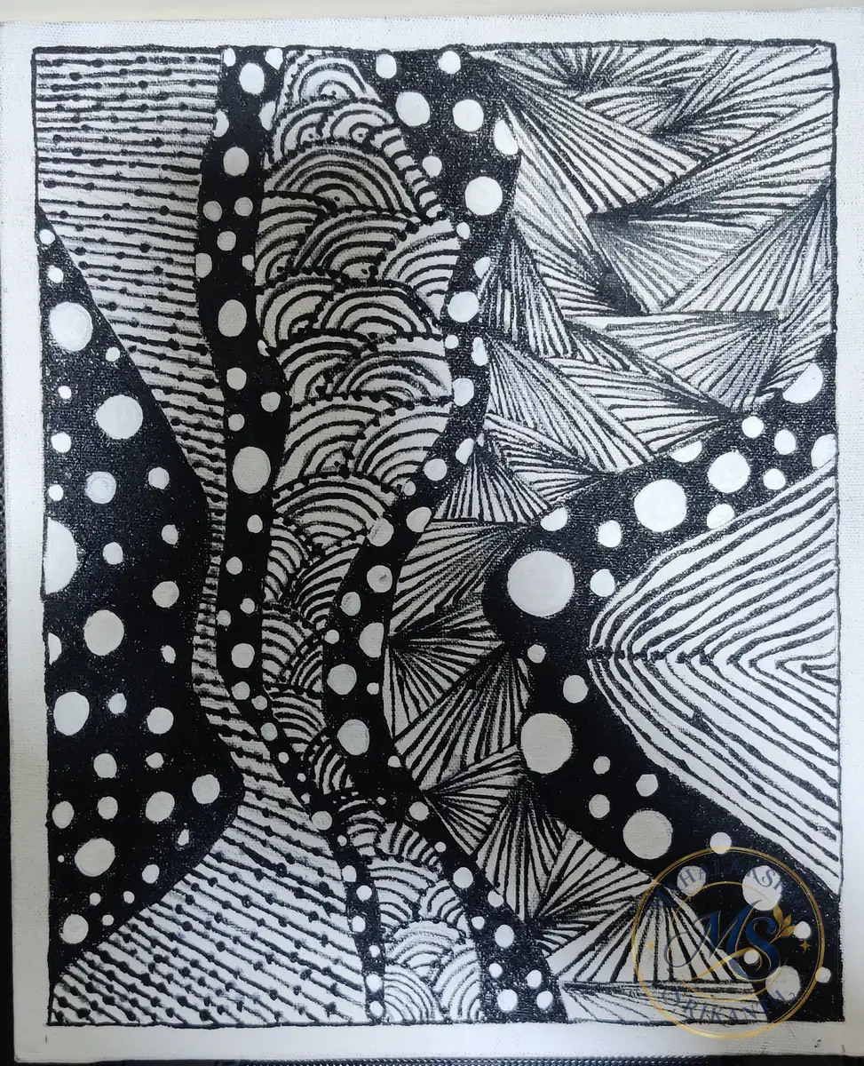 Zentangle Dots And Waves — drawing by Mahalakshmi Srikanth